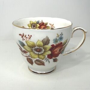 Duchess Soraya Bone China England Teacup Floral Gold Trim Vintage Tea Party